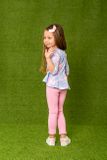 Leggings with frill pinklila